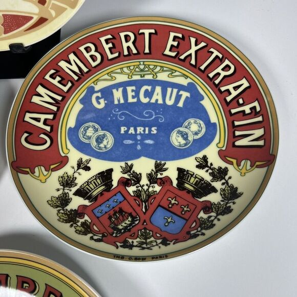 Vintage BIA Cordon Bleu Boxed Set of 4 8" Plates Advertising for French cheese - Picture 7 of 9